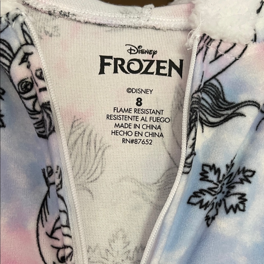 Disney Frozen Kids One Piece Footie - Pink and White - Picture 2 of 4